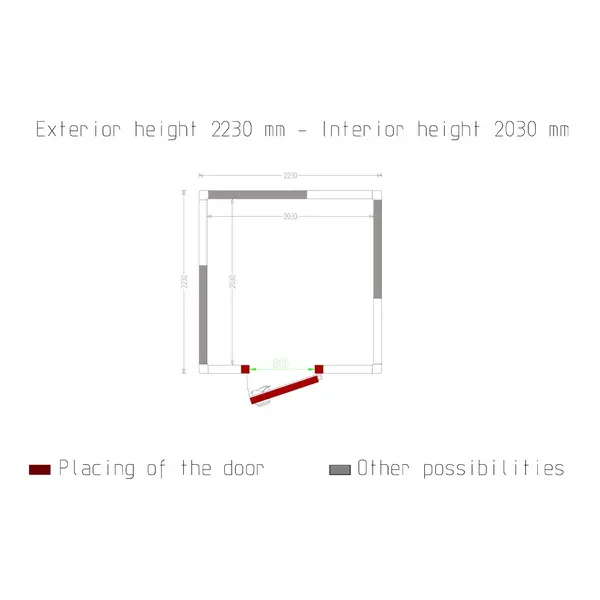 Koelcel | Minicold EVO | Incl. Motor | 8.37m³ | -5°C/+5°C | Isolatie 100mm | 230V | 2230x2230x2230(h)mm