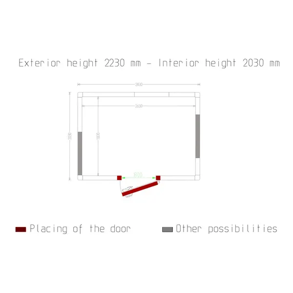 Koelcel | Minicold EVO | Incl. Motor | 9.77m³ | -5°C/+5°C | Isolatie 100mm | 230V | 2830x2030x2230(h)mm