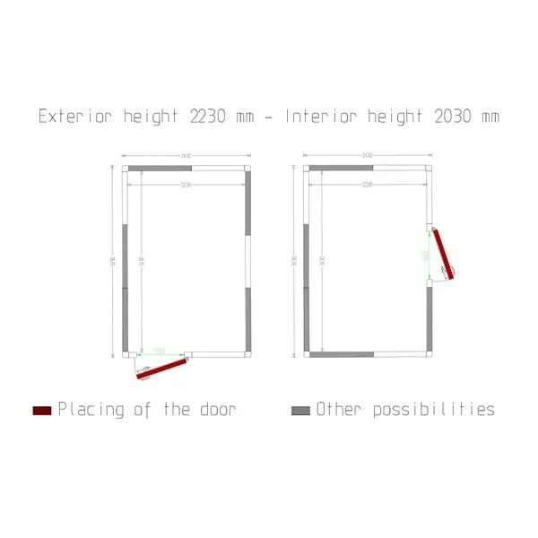 Koelcel | Maxicold EVO | Incl. Motor | 17.06m³ | -5°C/+5°C | Isolatie 100mm | 230V | 2430x3630x2430(h)mm