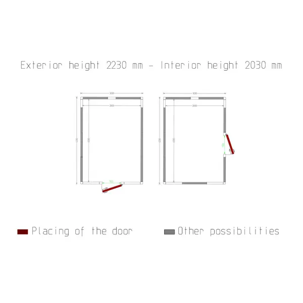 Koelcel | Maxicold EVO | Incl. Motor | 25.43m³ | -5°C/+5°C | Isolatie 100mm | 230V | 3030x4230x2430(h)mm