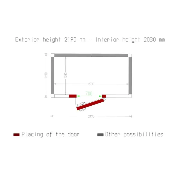 Vriescel | Minicold EVO | Incl. Motor | 4.24m³ | -15°C/-25°C | Isolatie 80mm | 230V | 2190x1190x2190(h)mm