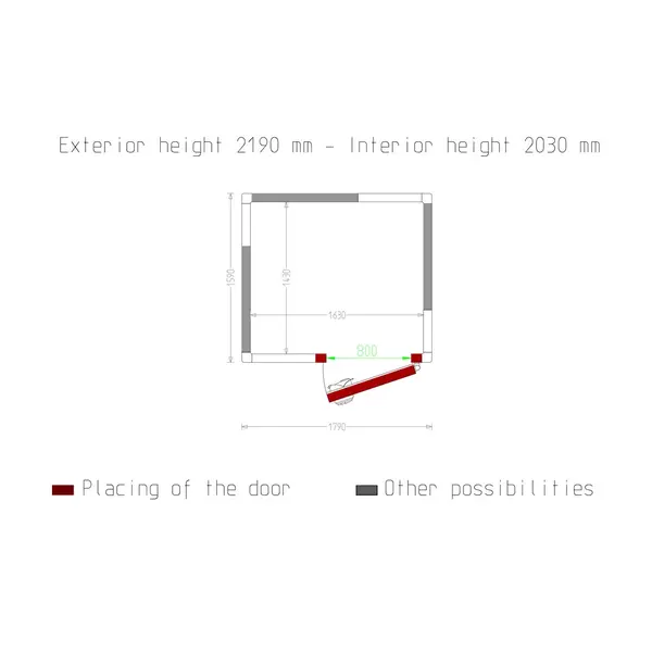 Vriescel | Minicold EVO | Incl. Motor | 4.73m³ | -15°C/-25°C | Isolatie 80mm | 230V | 1790x1590x2190(h)mm