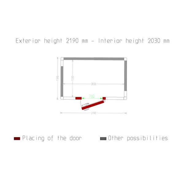 Vriescel | Minicold EVO | Incl. Motor | 5.07m³ | -15°C/-25°C | Isolatie 80mm | 230V | 2190x1390x2190(h)mm