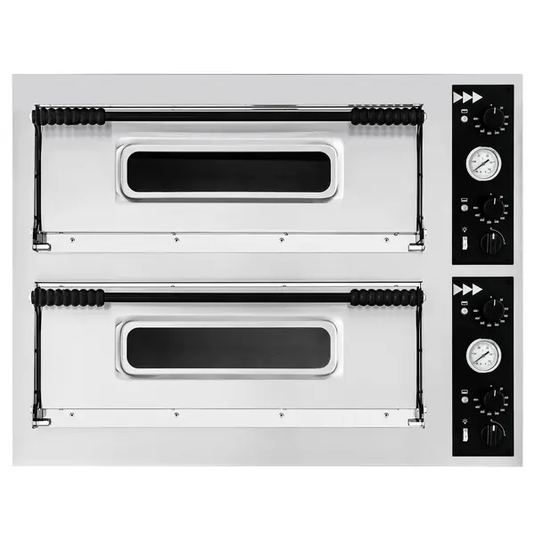 Pizzaoven | Prismafood NERO | Elektrisch | 4+4x Ø32cm | 50°C/450°C | 9.4kW (400V) | 900x870x745(h)mm
