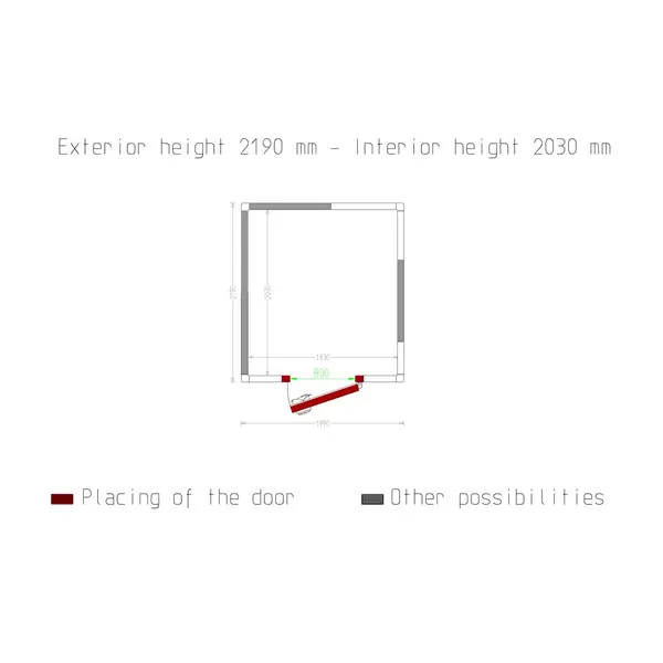 Vriescel | Minicold EVO | Incl. Motor | 7.54m³ | -15°C/-25°C | Isolatie 80mm | 400V | 2190x1990x2190(h)mm