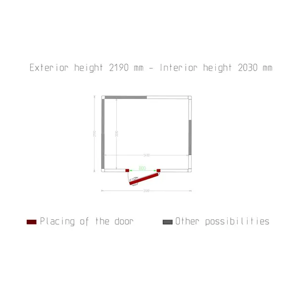 Vriescel | Minicold EVO | Incl. Motor | 10m³ | -15°C/-25°C | Isolatie 80mm | 400V | 2590x2190x2190(h)mm