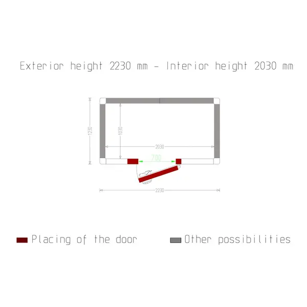 Vriescel | Minicold EVO | Incl. Motor | 4.24m³ | -15°C/-25°C | Isolatie 100mm | 230V | 2230x1230x2230(h)mm