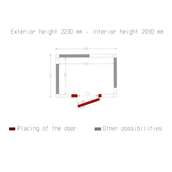 Vriescel | Minicold EVO | Incl. Motor | 4.57m³ | -15°C/-25°C | Isolatie 100mm | 230V | 2030x1430x2230(h)mm