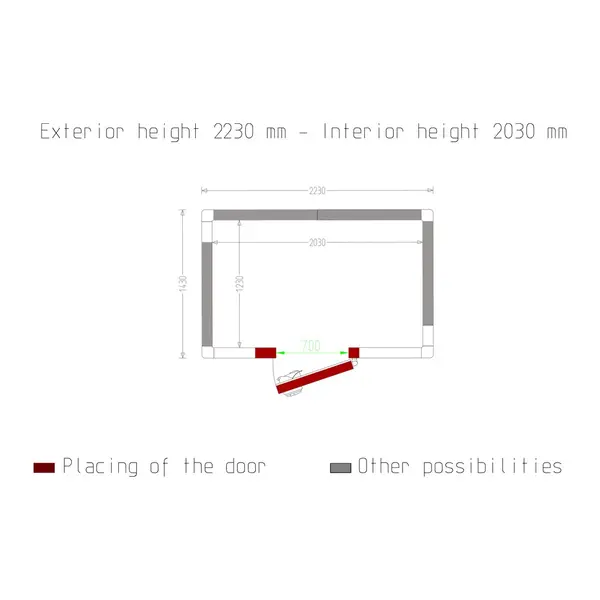Vriescel | Minicold EVO | Incl. Motor | 5.31m³ | -15°C/-25°C | Isolatie 100mm | 230V | 2030x1630x2230(h)mm