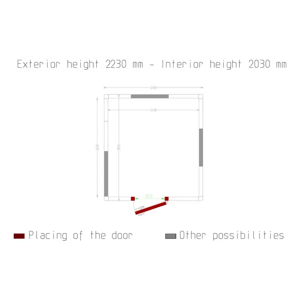 Vriescel | Minicold EVO | Incl. Motor | 12.97m³ | -15°C/-25°C | Isolatie 100mm | 400V | 2830x2630x2230(h)mm