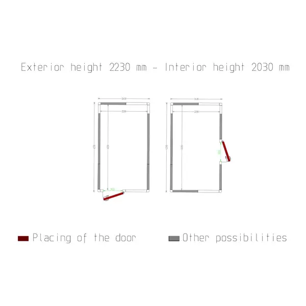 Vriescel | Maxicold EVO | Incl. Motor | 20.04m³ | -15°C/-25°C | Isolatie 100mm | 400V | 2430x4230x2430(h)mm