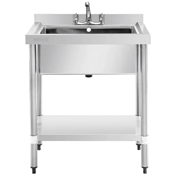 Spoeltafel | RVS | 1 Spoelbak | Bodemschap | Achteropstand | Zelfmontage | 750x600x900/960(h)mm