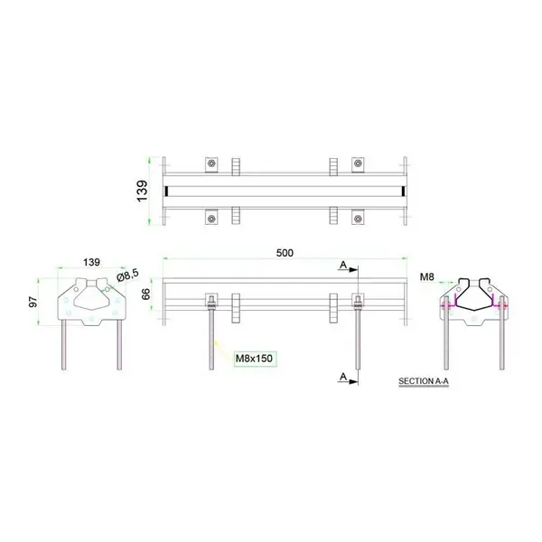 Sleufgoot | RVS | Draagkracht 700kg | Koppelbaar | 500x66x97(h)mm