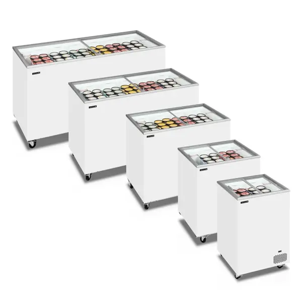 Vrieskist | ICECREAM | 108L | Wit | -14°C/-24°C | Statisch | Schuifdeksels (Vlak) | 570x570x897(h)mm