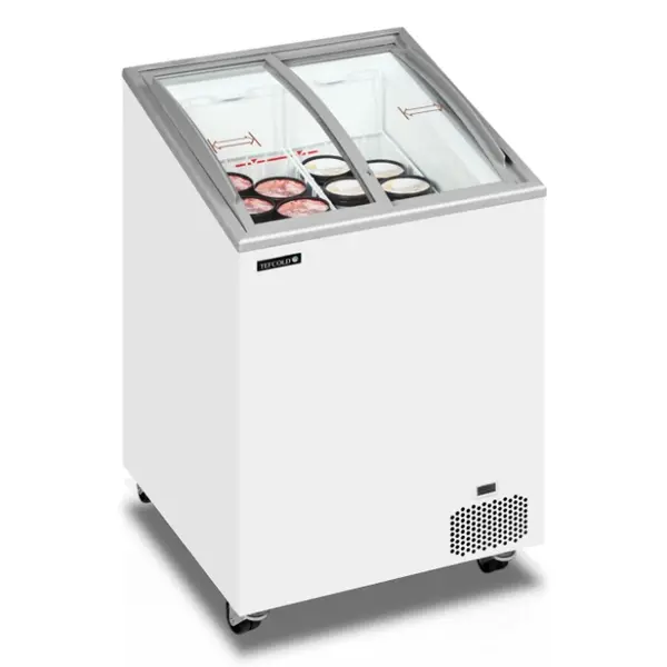 Vrieskist | ICECREAM | 100L | Wit | -14°C/-24°C | Statisch | Schuifdeksels (Gebogen) | 570x570x885(h)mm