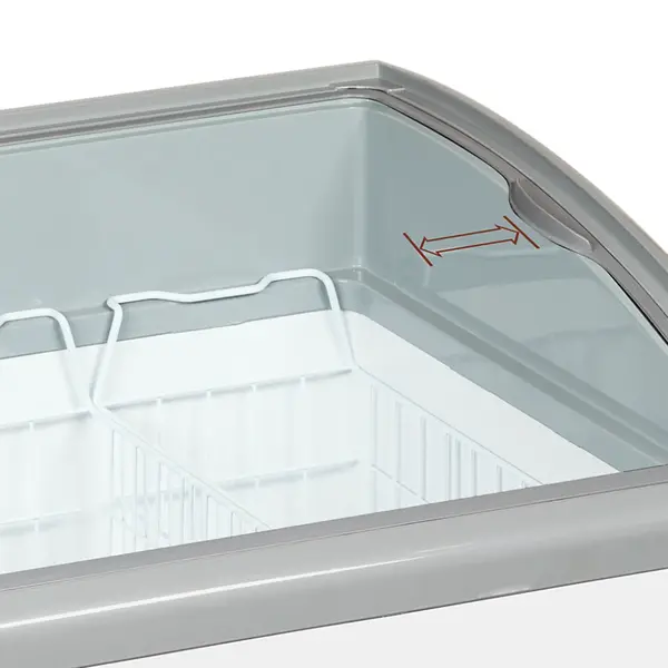 Vrieskist | ICECREAM | 185L | Wit/Grijs | -14°C/-24°C | Statisch | Schuifdeksels (Gebogen) | 740x650x918(h)mm