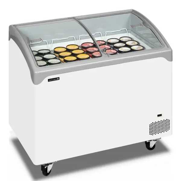 Vrieskist | ICECREAM | 286L | Wit/Grijs | -14°C/-24°C | Statisch | Schuifdeksels (Gebogen) | 1030x650x918(h)mm