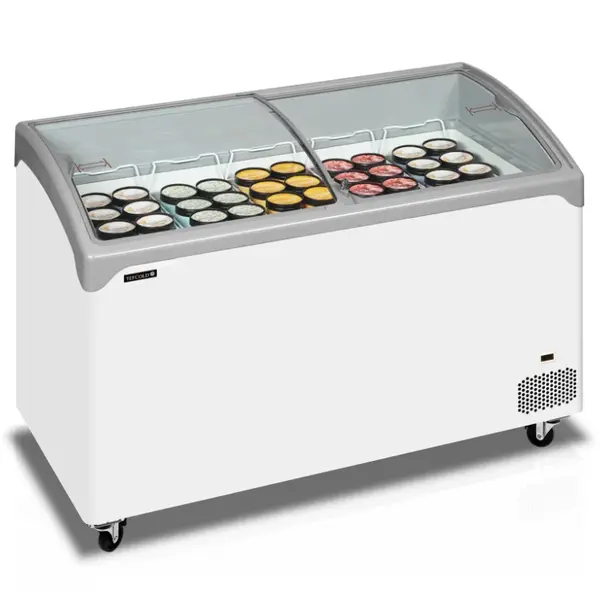 Vrieskist | ICECREAM | 388L | Wit/Grijs | -14°C/-24°C | Statisch | Schuifdeksels (Gebogen) | 1320x650x918(h)mm