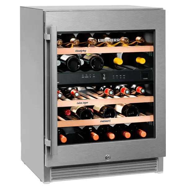 Wijnklimaatkast | VINIDOR | 34x 75cl | RVS | 2 Zones | +5°C/+20°C | Geforceerd | Temperatuur-/Deuralarm | 598x575x822(h)mm