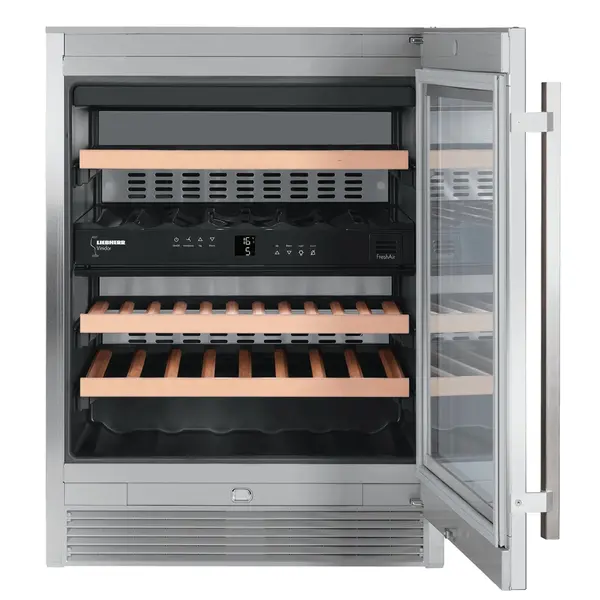 Wijnklimaatkast | VINIDOR | 34x 75cl | RVS | 2 Zones | +5°C/+20°C | Geforceerd | Temperatuur-/Deuralarm | 598x575x822(h)mm