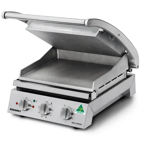 Contact-/Paninigrill | Enkel | Glad Oppervlak 375x275 (Aluminium) | 80°C/280°C | 2.2kW (230V) | 435x490x220(h)mm