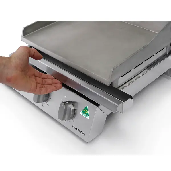 Contact-/Paninigrill | Enkel | Glad/Gegroefda Oppervlak 375x275 (Aluminium) | 80°C/280°C | 2.2kW (230V) | 435x490x220(h)mm