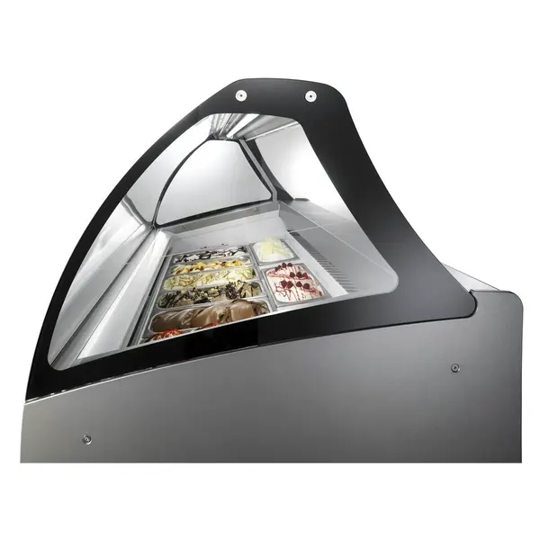 Schepijsvitrine | BERMUDA | 300L | 10x 5L | -14°C/-20°C | Geforceerd | Gekoelde Reserve | Wielen | 1340x800x1343(h)mm