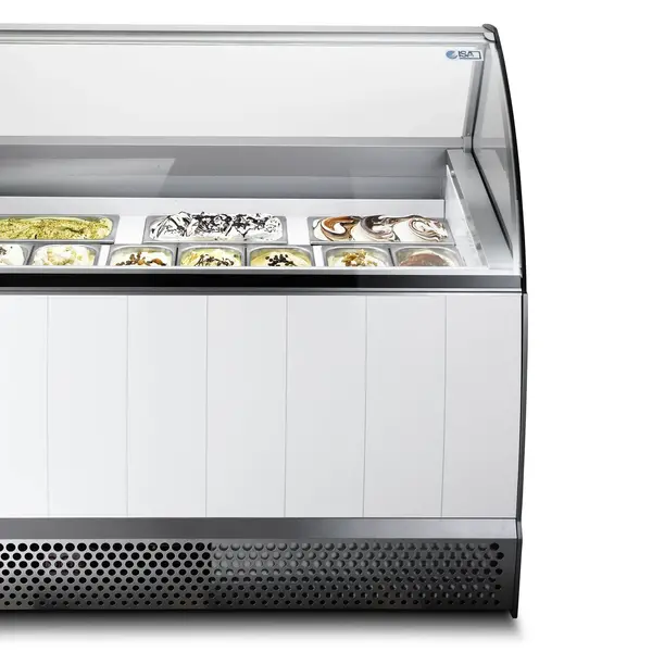 Schepijsvitrine | BERMUDA | 395L | 13x 5L | -14°C/-20°C | Geforceerd | Gekoelde Reserve | Wielen | 1670x800x1343(h)mm