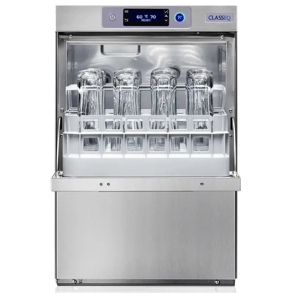 Glazenspoelmachine | C400 | Mand 400x400 | Afvoerpomp | Zeeppomp | Naglanspomp | Ontharder | 230V/400V | Dubbelwandig | 460x560x720/750(h)mm