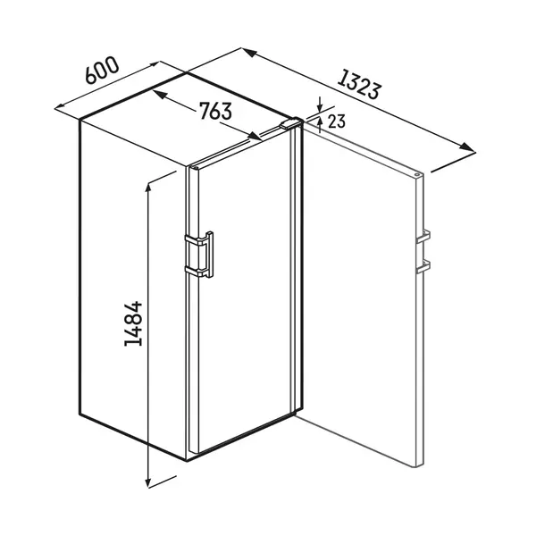 Wijnkoelkast | GRAND CRU | 166x 75cl | Zwart | 1 Zone | +5°C/+20°C | Geforceerd | Temperatuur-/Deuralarm + App | Wielen | 597x763x1484(h)mm