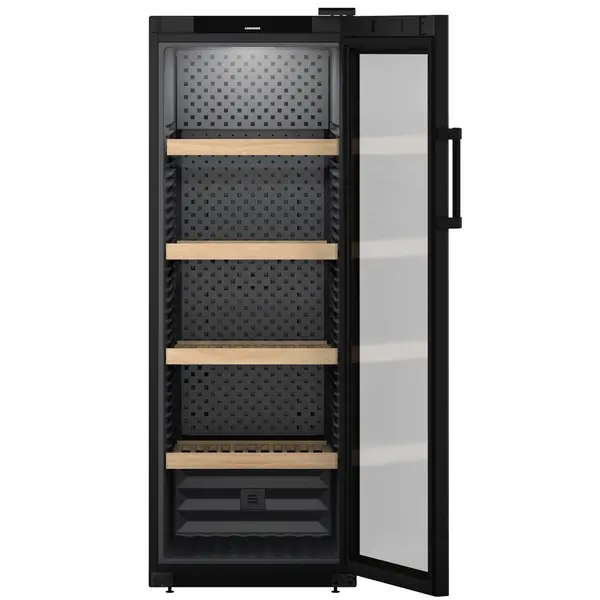 Wijnkoelkast | GRAND CRU | 196x 75cl | Zwart | 1 Zone | +5°C/+20°C | Geforceerd | Temperatuur-/Deuralarm + App | Wielen | 597x763x1684(h)mm