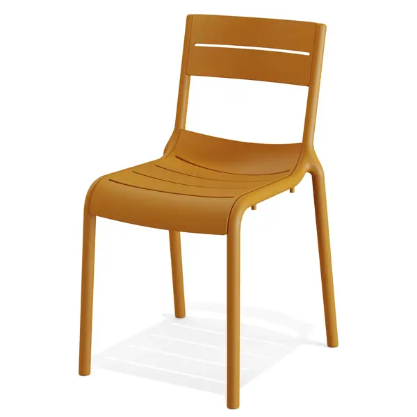 Stoel | CALOR | Okergeel | Kunststof | Outdoor | Stapelbaar | 490x550x820(h)mm