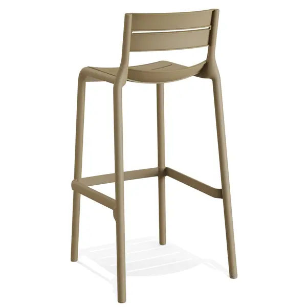 Barkruk | CALOR | Sand | Kunststof | Outdoor | Stapelbaar | 490x490x1000(h)mm