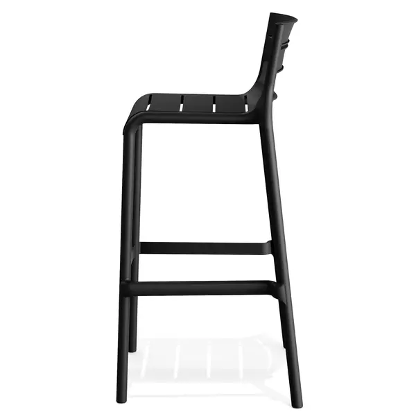 Barkruk | CALOR | Zwart | Kunststof | Outdoor | Stapelbaar | 490x490x1000(h)mm