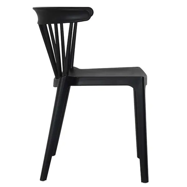 Stoel | WINDSON | Zwart | Kunststof | Outdoor | Stapelbaar | 530x540x750(h)mm