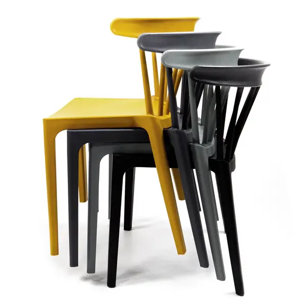 Stoel | WINDSON | Zwart | Kunststof | Outdoor | Stapelbaar | 530x540x750(h)mm