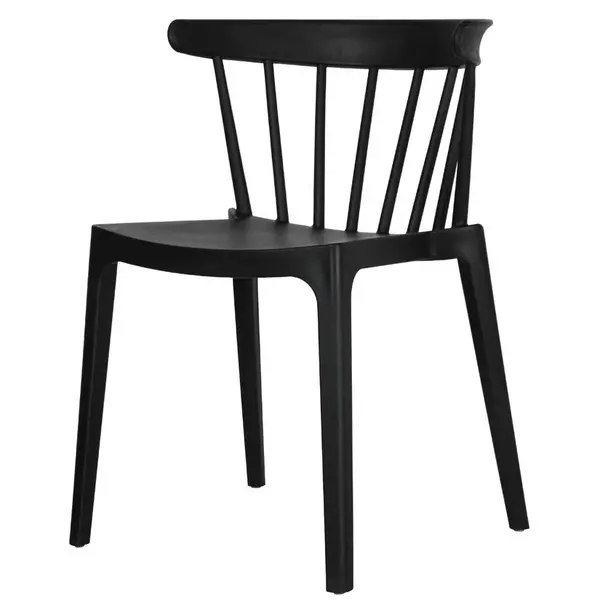 Stoel | WINDSON | Zwart | Kunststof | Outdoor | Stapelbaar | 530x540x750(h)mm