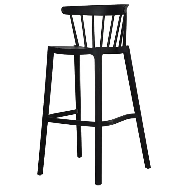 Barkruk | WINDSON | Zwart | Kunststof | Outdoor | Stapelbaar | 530x550x1030(h)mm