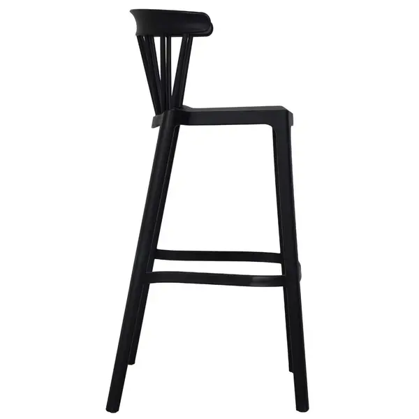 Barkruk | WINDSON | Zwart | Kunststof | Outdoor | Stapelbaar | 530x550x1030(h)mm