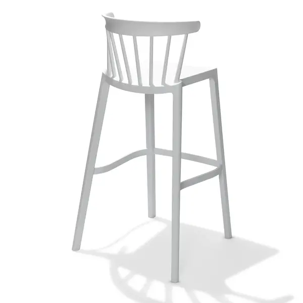 Barkruk | WINDSON | Wit | Kunststof | Outdoor | Stapelbaar | 530x550x1030(h)mm