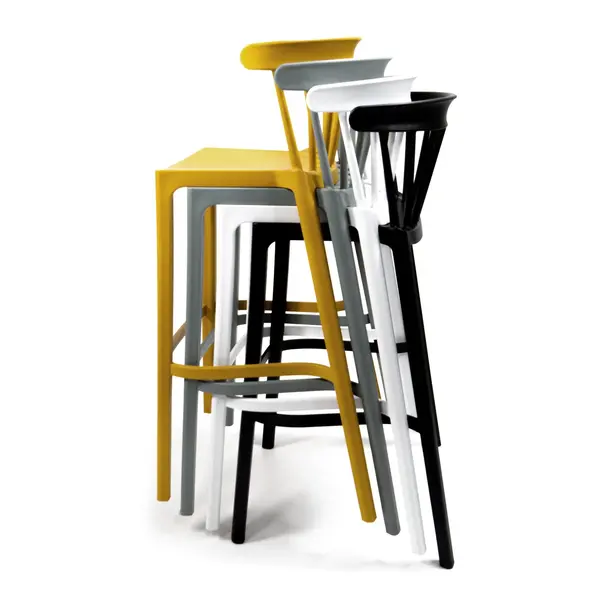 Barkruk | WINDSON | Wit | Kunststof | Outdoor | Stapelbaar | 530x550x1030(h)mm
