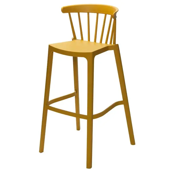 Barkruk | WINDSON | Okergeel | Kunststof | Outdoor | Stapelbaar | 530x550x1030(h)mm