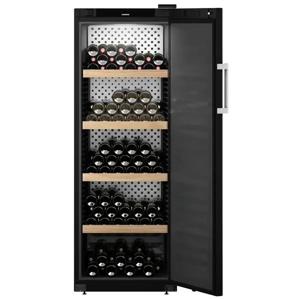Wijnkoelkast | GRAND CRU | 196x 75cl | Zwart | 1 Zone | +5°C/+20°C | Geforceerd | Touchscreen + App | Temperatuur-/Deuralarm | Wielen | 597x763x1684(h)mm