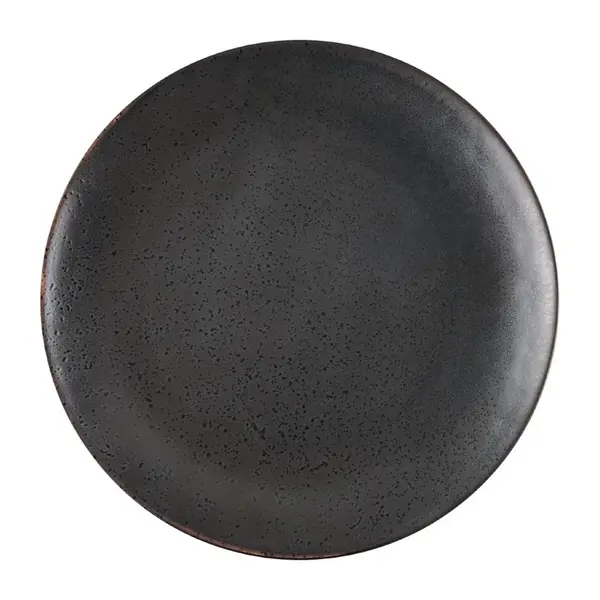 Borden | FUSION | Porselein | Zwart | 6 Stuks | Ø203x20(h)mm