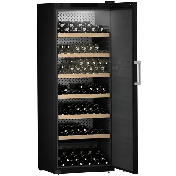 Wijnkoelkast | GRAND CRU | 324x 75cl | Zwart | 1 Zone | +5°C/+20°C | Geforceerd | Touchscreen + App | Temperatuur-/Deuralarm | Wielen | 747x763x2044(h)mm
