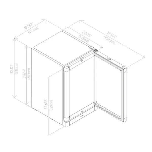 Koelkast | PREMIUM | 110L | Zwart | +2°C/+12°C | Geforceerd | 497x548x816(h)mm