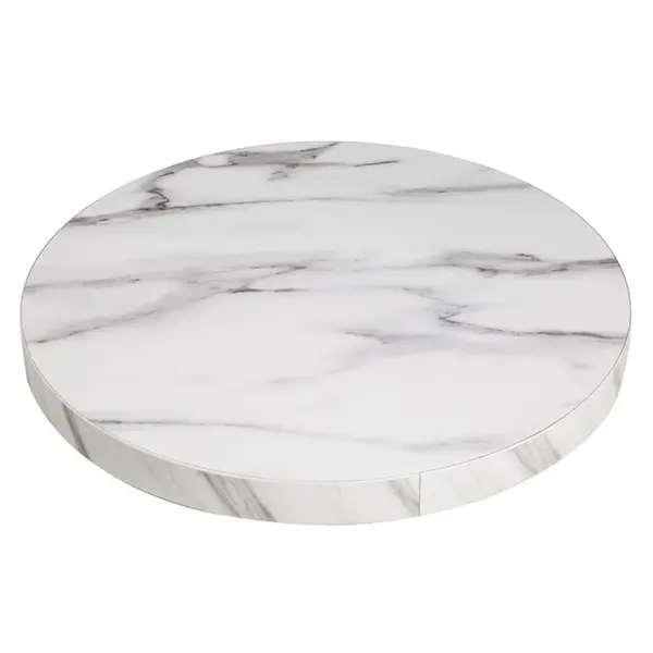 Tafelblad | Marmerlook | Indoor | Voorgeboord | Ø600mm