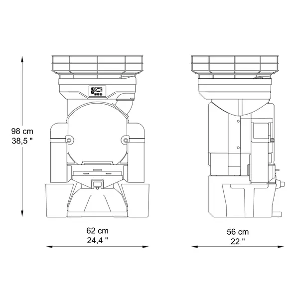 Vruchtenpers | BIGTOP | 28/min (Ø75-90mm) | Zelfbediening (Push&Juice) | Handmatige Vulling | 620x560x980(h)mm