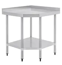 Vogue Hoekwerktafel | RVS | Bodemschap | Diepte 700 | Achteropstand | Zelfmontage | 900x900x900/960(h)mm 