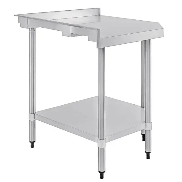 Hoekwerktafel | RVS | Bodemschap | Diepte 700 | Achteropstand | Zelfmontage | 900x900x900/960(h)mm
